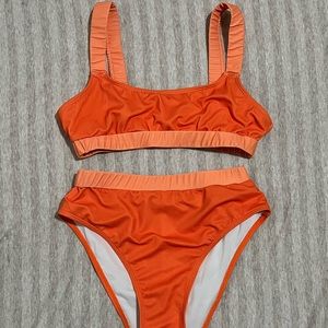 Orange high rise bikini